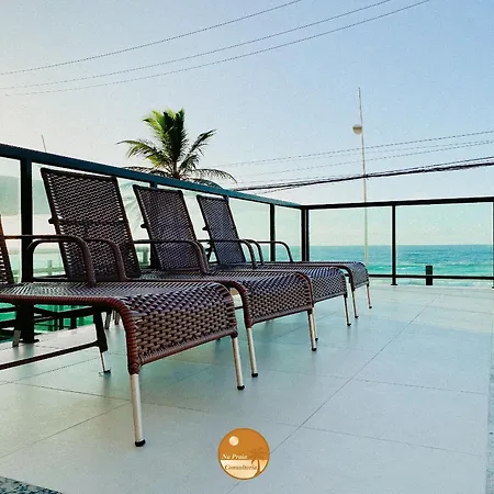 Pe Na Areia, Piscina Borda Infinita, Vaga De Garagem, Portaria 24 Hs Apartment Salvador Exterior photo